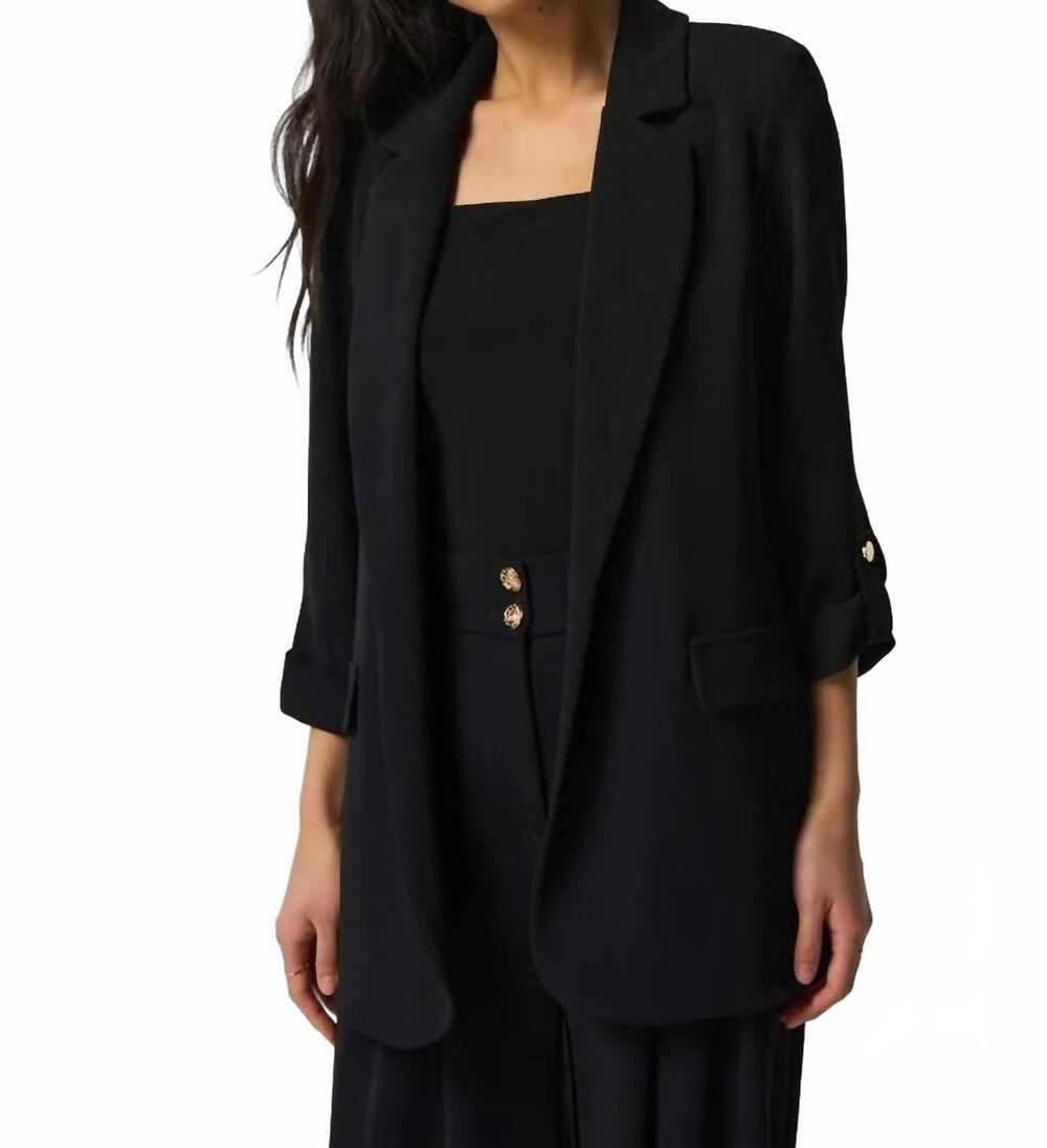 NEW JOSEPH RIBKOFF notched collar blazer in black